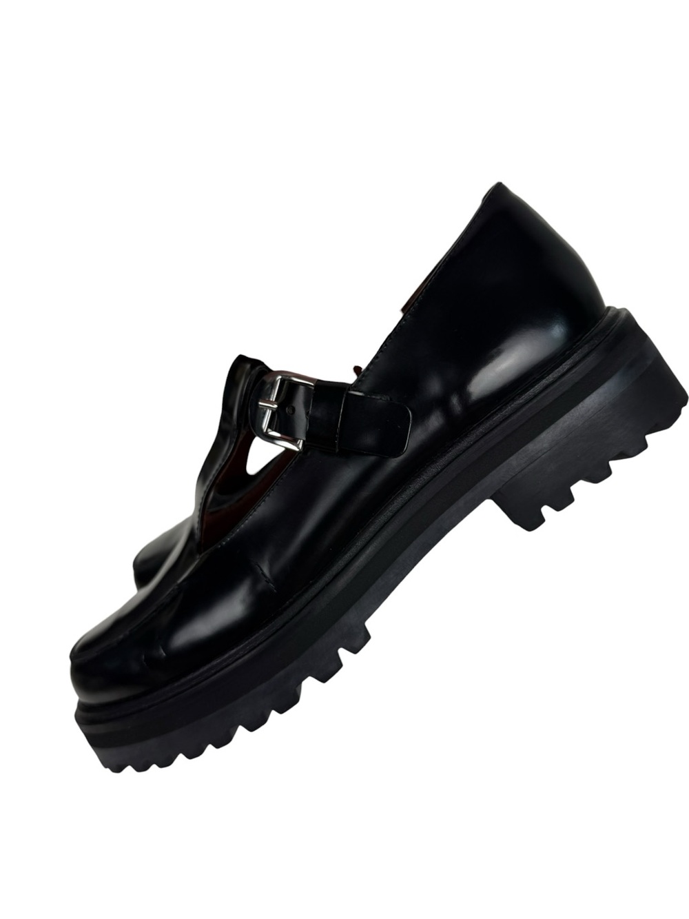 Reformation Patent Abalonia Mary Jane T Strap Lugged Loafers - Picture 7 of 8